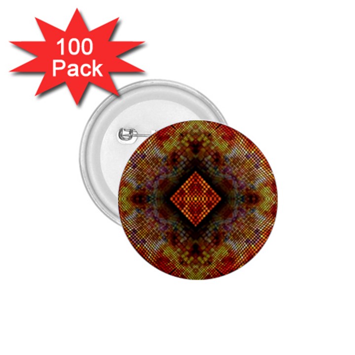 Autumn Kaleidoscope Art Pattern 1.75  Buttons (100 pack) 