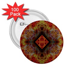 Autumn Kaleidoscope Art Pattern 2.25  Buttons (100 pack) 