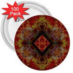 Autumn Kaleidoscope Art Pattern 3  Buttons (100 pack)  Front