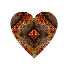 Autumn Kaleidoscope Art Pattern Heart Magnet