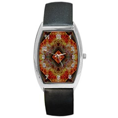 Autumn Kaleidoscope Art Pattern Barrel Style Metal Watch