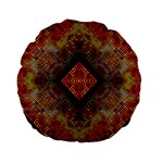 Autumn Kaleidoscope Art Pattern Standard 15  Premium Round Cushions Back