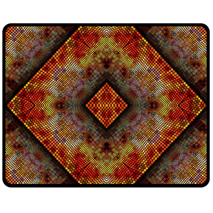 Autumn Kaleidoscope Art Pattern Double Sided Fleece Blanket (Medium) 