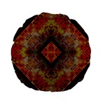 Autumn Kaleidoscope Art Pattern Standard 15  Premium Flano Round Cushions Front