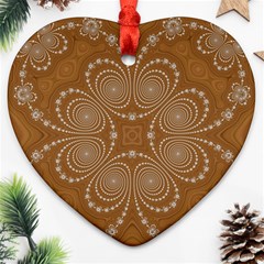 Fractal Pattern Decoration Abstract Heart Ornament (two Sides)