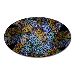 Multi Color Tile Twirl Octagon Oval Magnet by Simbadda