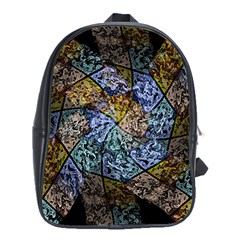 Multi Color Tile Twirl Octagon School Bag (xl) by Simbadda