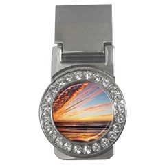 Sunset Beach Ocean Scenic Money Clips (cz)  by Simbadda