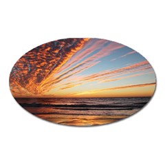 Sunset Beach Ocean Scenic Oval Magnet by Simbadda