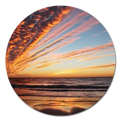 Sunset Beach Ocean Scenic Magnet 5  (round) by Simbadda