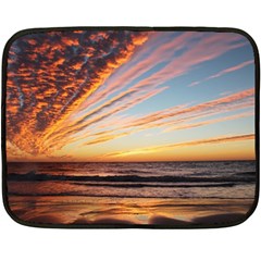 Sunset Beach Ocean Scenic Fleece Blanket (mini) by Simbadda