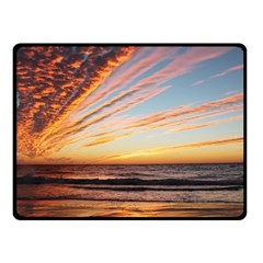 Sunset Beach Ocean Scenic Fleece Blanket (small) by Simbadda