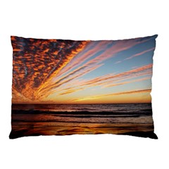 Sunset Beach Ocean Scenic Pillow Case (two Sides) by Simbadda