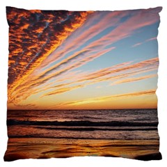 Sunset Beach Ocean Scenic Large Cushion Case (one Side) by Simbadda