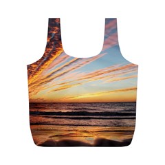 Sunset Beach Ocean Scenic Full Print Recycle Bag (m) by Simbadda