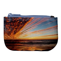 Sunset Beach Ocean Scenic Large Coin Purse by Simbadda