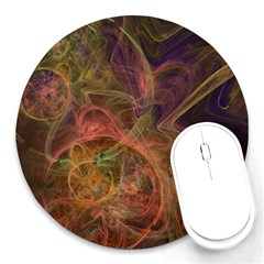 Abstract Colorful Art Design Round Mousepads by Simbadda