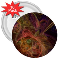 Abstract Colorful Art Design 3  Buttons (10 Pack) 