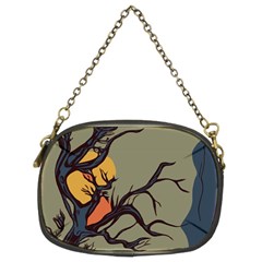 Art Drawing Abstract Blue Yellow Chain Purse (two Sides) by Celenk