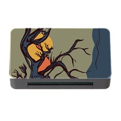 Art Drawing Abstract Blue Yellow Memory Card Reader With Cf by Celenk