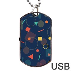 Background Backdrop Geometric Dog Tag Usb Flash (one Side) by Celenk