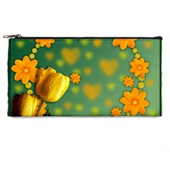 Background Design Texture Tulips Pencil Cases