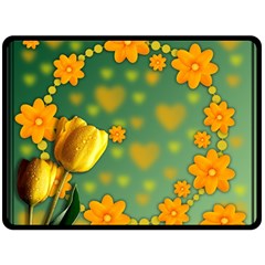 Background Design Texture Tulips Fleece Blanket (large)  by Celenk