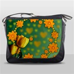 Background Design Texture Tulips Messenger Bag Front