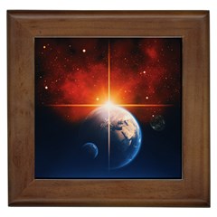 Earth Globe Planet Space Universe Framed Tiles by Celenk