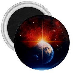 Earth Globe Planet Space Universe 3  Magnets by Celenk