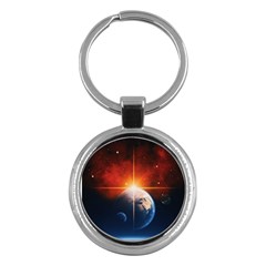 Earth Globe Planet Space Universe Key Chains (round)  by Celenk