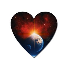 Earth Globe Planet Space Universe Heart Magnet by Celenk