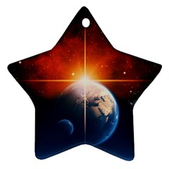 Earth Globe Planet Space Universe Star Ornament (two Sides) by Celenk