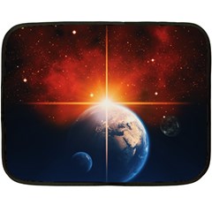 Earth Globe Planet Space Universe Fleece Blanket (mini) by Celenk