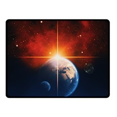 Earth Globe Planet Space Universe Double Sided Fleece Blanket (small)  by Celenk