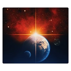 Earth Globe Planet Space Universe Double Sided Flano Blanket (small)  by Celenk