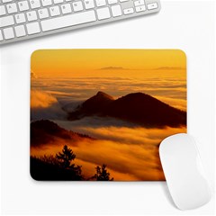 Fog Clouds Sea Of Fog Mountain Large Mousepads by Celenk