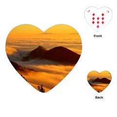 Fog Clouds Sea Of Fog Mountain Playing Cards (heart) by Celenk