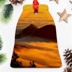 Fog Clouds Sea Of Fog Mountain Bell Ornament (two Sides) by Celenk