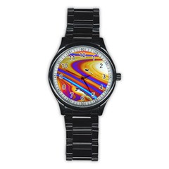 Soap Bubble Color Colorful Stainless Steel Round Watch by Celenk