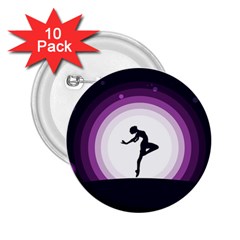 Woman Moon Fantasy Composing Night 2 25  Buttons (10 Pack)  by Celenk