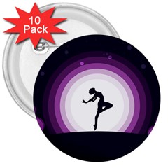 Woman Moon Fantasy Composing Night 3  Buttons (10 Pack) 