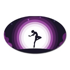 Woman Moon Fantasy Composing Night Oval Magnet by Celenk