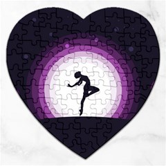 Woman Moon Fantasy Composing Night Jigsaw Puzzle (heart) by Celenk