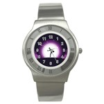 Woman Moon Fantasy Composing Night Stainless Steel Watch Front