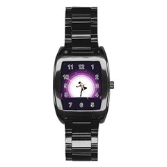 Woman Moon Fantasy Composing Night Stainless Steel Barrel Watch by Celenk