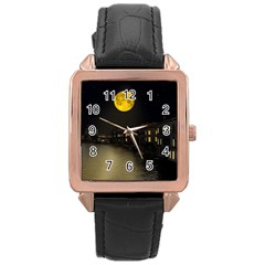 Travel Architecture Tourism Venice Rose Gold Leather Watch  by Celenk