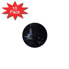 New York Skyline New York City 1  Mini Buttons (10 Pack)  by Celenk