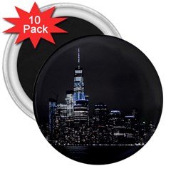 New York Skyline New York City 3  Magnets (10 Pack)  by Celenk