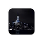 New York Skyline New York City Rubber Coaster (Square)  Front